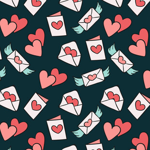 爱心信封图案背景