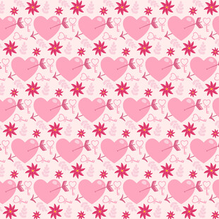 粉色爱心图案背景