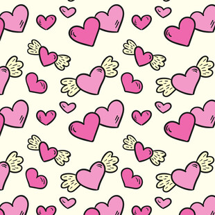 粉色爱心图案背景