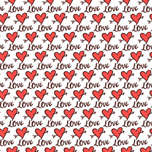 爱心与love图案背景
