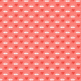 红色底白色小船图案背景