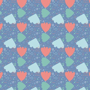 多彩心形图案背景纹理