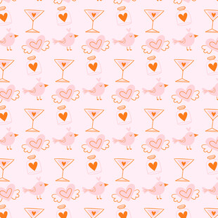 粉色爱心酒杯图案背景