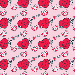 粉色玫瑰爱心图案背景