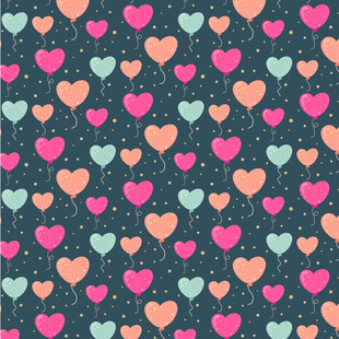 多彩爱心图案背景