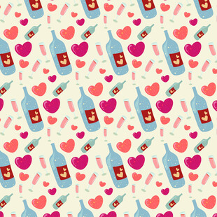 爱心与药瓶图案背景