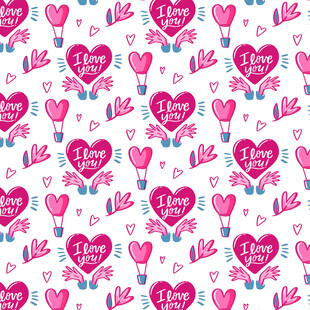 浪漫爱心情人节图案背景