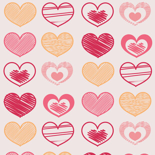 多彩爱心图案背景