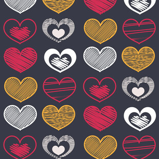 多彩爱心图案背景纹理
