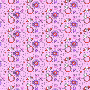 粉色花卉图案无缝背景