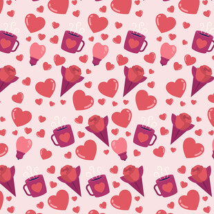 爱心文具图案背景