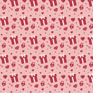 粉色爱心礼物图案背景