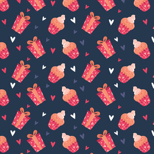 爱心礼盒图案背景