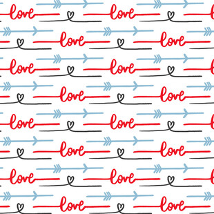 爱心箭头重复图案背景