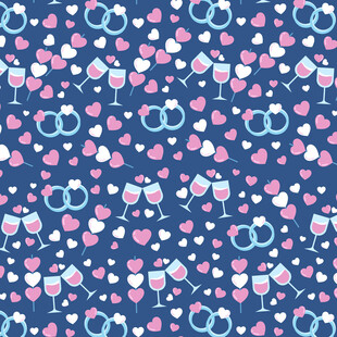 浪漫婚礼元素无缝图案