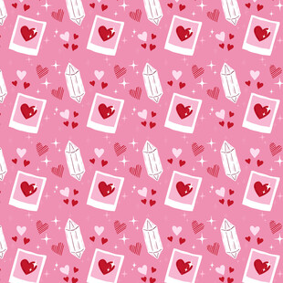 粉色爱心相机图案背景