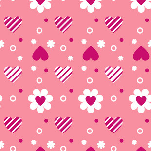 粉色爱心花朵图案背景