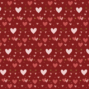 红色爱心浪漫无缝图案