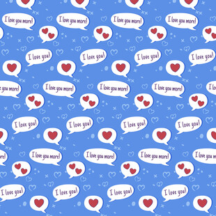 爱心对话气泡无缝图案