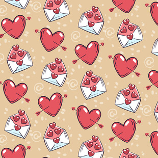 爱心信封图案背景设计