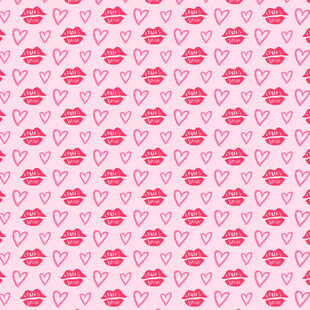 粉色爱心嘴唇图案背景