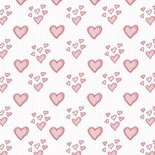 粉色爱心爪印图案背景