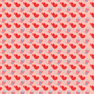 红色爱心图案背景纹理