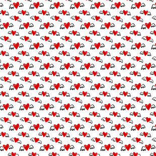 红色小花图案背景纹理