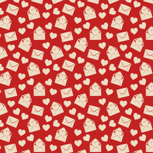 红色爱心礼盒图案背景