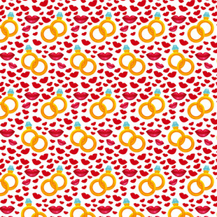 红色背景上的多彩图案