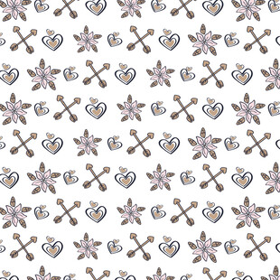 星星爱心交叉图案背景