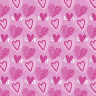 粉色爱心无缝图案背景