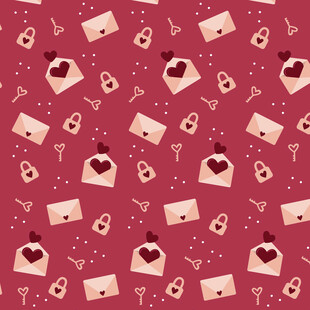 浪漫爱心信封图案背景