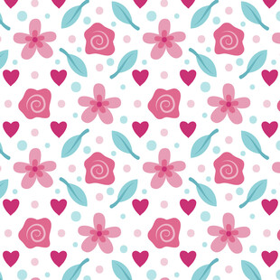 粉色花卉爱心图案背景