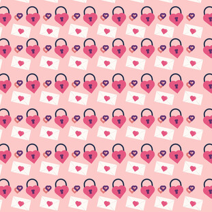 粉色爱心波点无缝图案