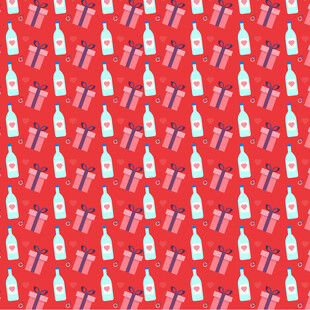 红色圣诞元素无缝图案