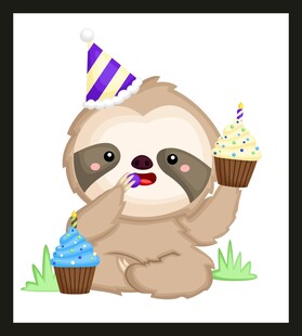 派对上的可爱树懒