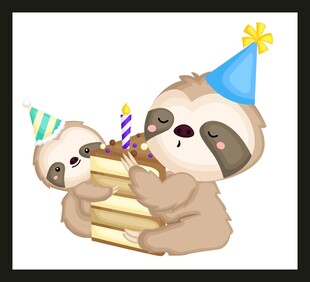 树懒母子欢乐庆生