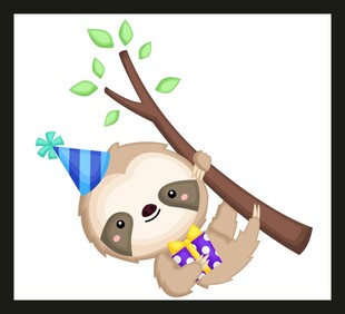 戴帽树懒挂枝头