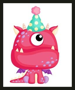 可爱粉色独眼小怪兽