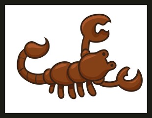 卡通风格的棕色蝎子形象