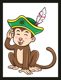 戴海盗帽的俏皮猴子