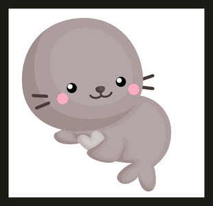 可爱卡通小海豹