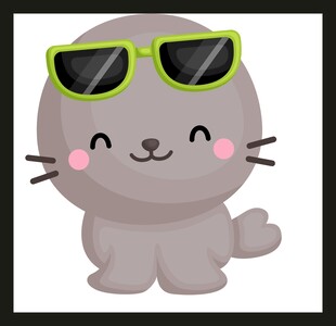 戴墨镜的可爱小海豹