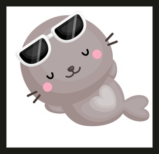 戴墨镜的可爱小海豹