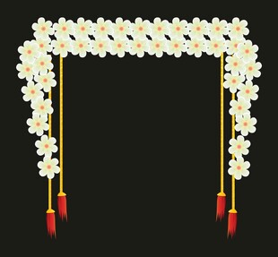 白色花朵装饰拱门