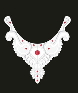 白色蕾丝缀红珠项链