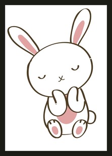 可爱闭眼小兔子插画