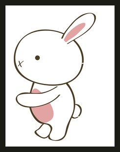 可爱站立小兔子插画