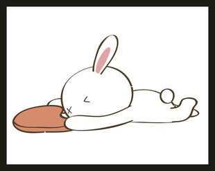 趴着吃胡萝卜的可爱白兔